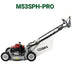 Cobra M53sph-PRO walk behind mower viewed from the left side.