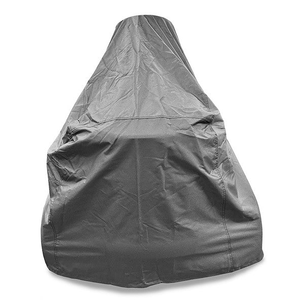 Gray cover over a cobra lawn tractor on a white background