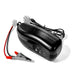 Cobra tractor 12volt Black battery charger with clamps on a white background