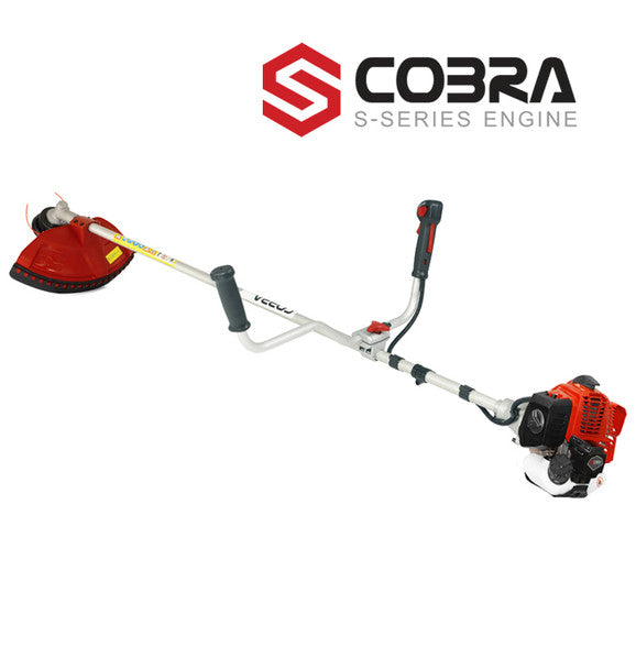 Cobra BCX370CU grass strimmer with S-series engine logo on a white background
