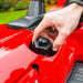 Close up of Cobra premium lawn tractor fell cap