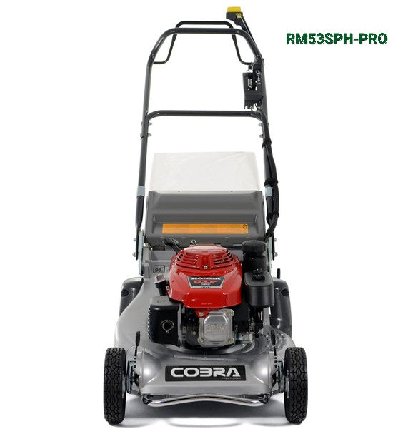  Cobra lawn mower on a white background with model number RM53SPH-PRO.