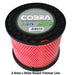 Spool of round  2.4mm Cobra trimmer line on a 262m reel against a white background