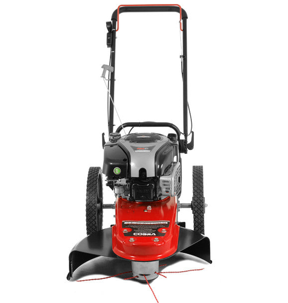 Cobra WT56B Wheeled trimmer viewed from the front on a white background