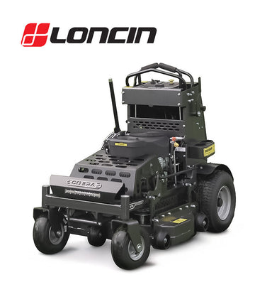 Cobr 36" tnd on Lawn mower with Loncin branding on a white background