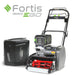 Cobra Fortis 14' EGO Powered main image, viewed from the front left quarter with grass box behind