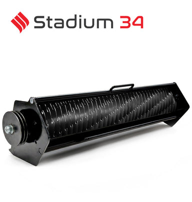 Image of Cobra Fortis sports verticutter for the Fortis Stadium 34 inch mower with 'Stadium 34' logo on a white background