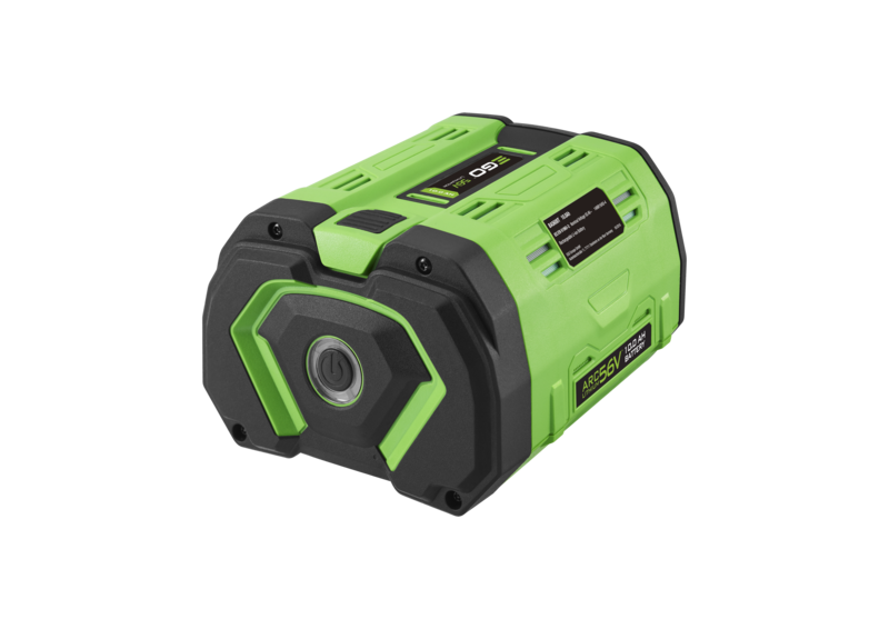 EGO BA5600T 10.0Ah BATTERY Green and black power tool battery on a white background