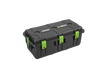 A CHU6000 MULTI-PORT CHARGING UNIT, a rugged black plastic storage box with bright green latches and white EGO branding on the lid, shown on a plain white background.