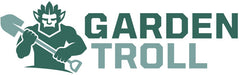 Logo of Garden Troll with a stylized troll character holding a shovel on a white background.