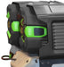 Close-up of a power tool battery with 'ARC Lithium' branding on a white background