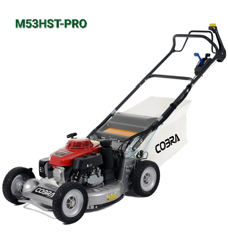  Obra m53hst Pro walk behind mower agai St a white background.