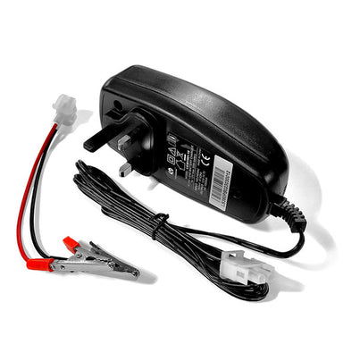 Cobra tractor battery charger (uk plug) with cables and clamps on a white background
