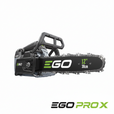 Ego csx3000 Pro X professional grade chainsaw against a whit background with ego Pro X logo 