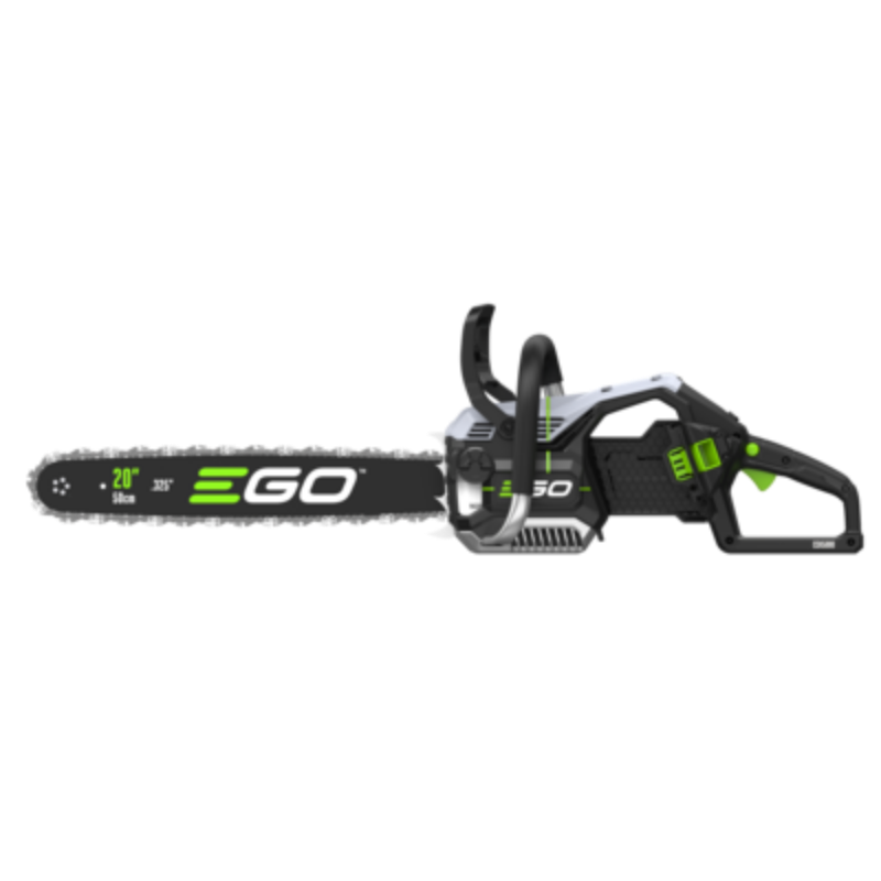 Ego csx5000 Professional-grade chainsaw viewed from left hand side against a white background