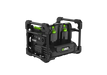 A black 36V EGO battery charger and battery pack system with bright green accents, shown on a solid white background.