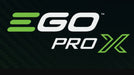 Ego pro X logo against a black background 