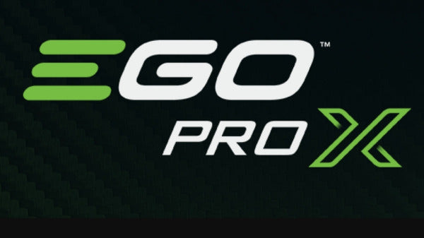Ego pro X logo against a black background 